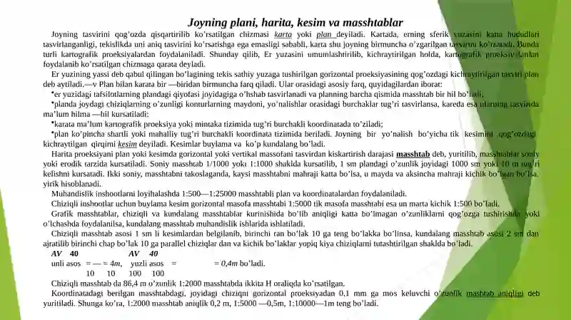 Topografik harita va plan 3
