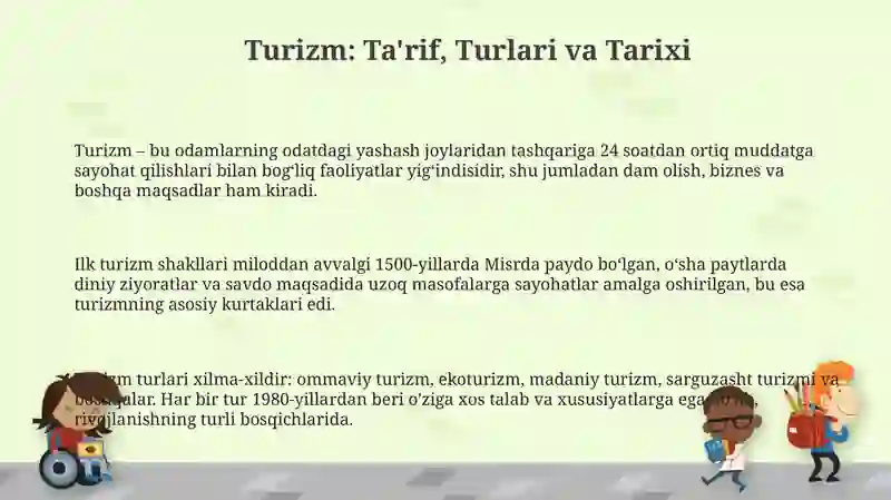 Turizm: Ta'rif, Turlari va Tarixi 3