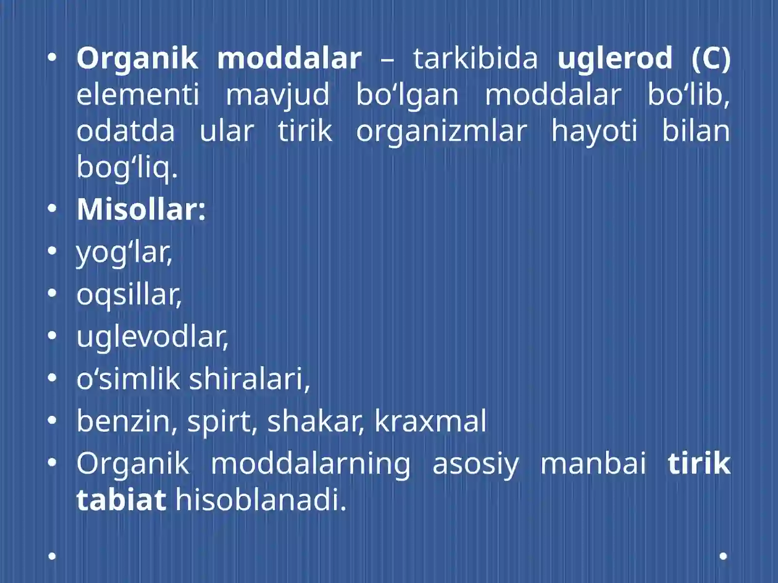 Organik va onarganik moddalar 3