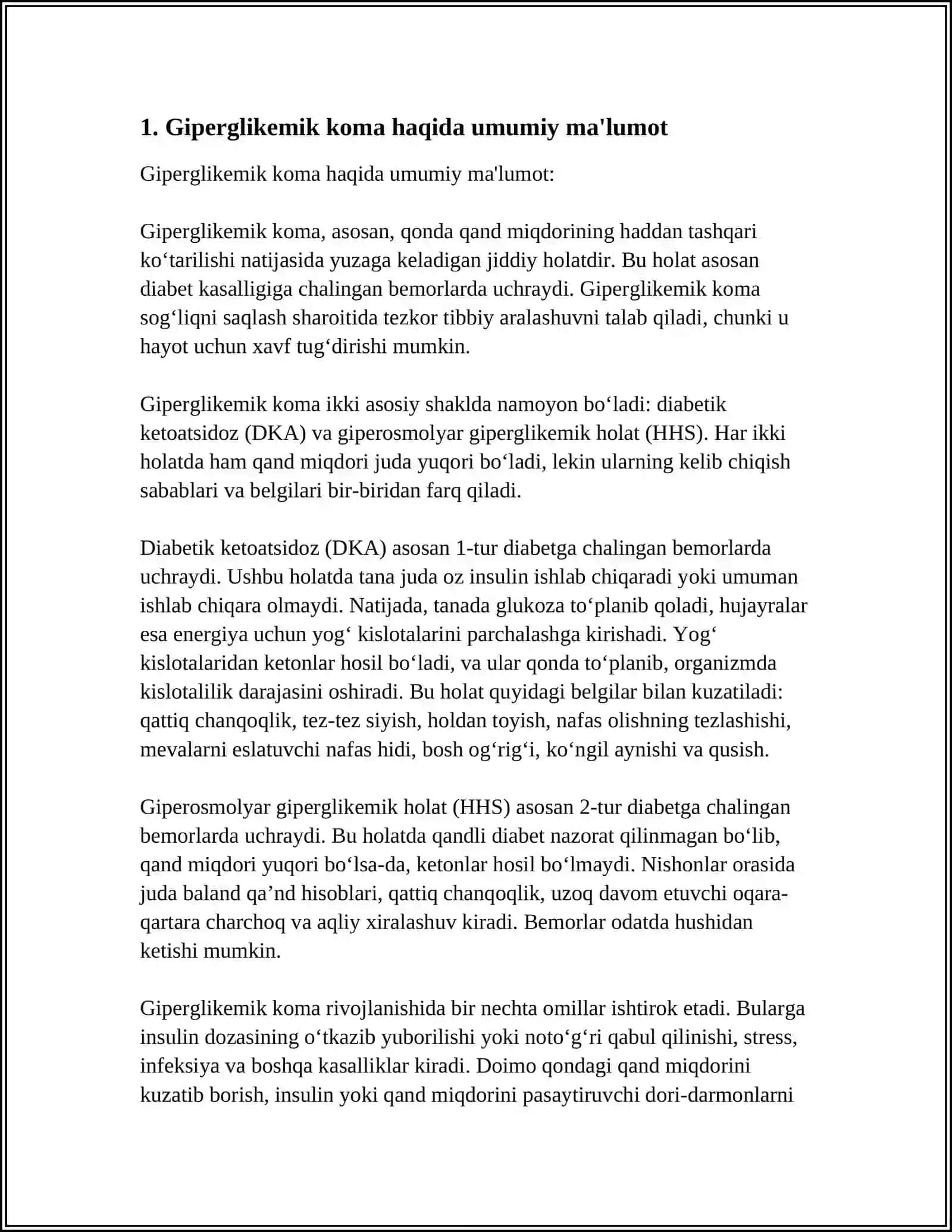 GIPERGLIKEMIK KOMADA ISHLATILADIGAN DORINING KIMYOVIY FORMULASI 3