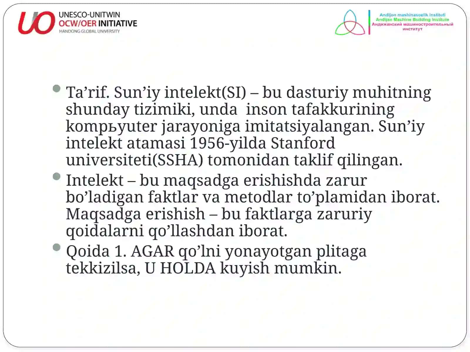 Teknika sohasida intellektual axborot tizimlari 3