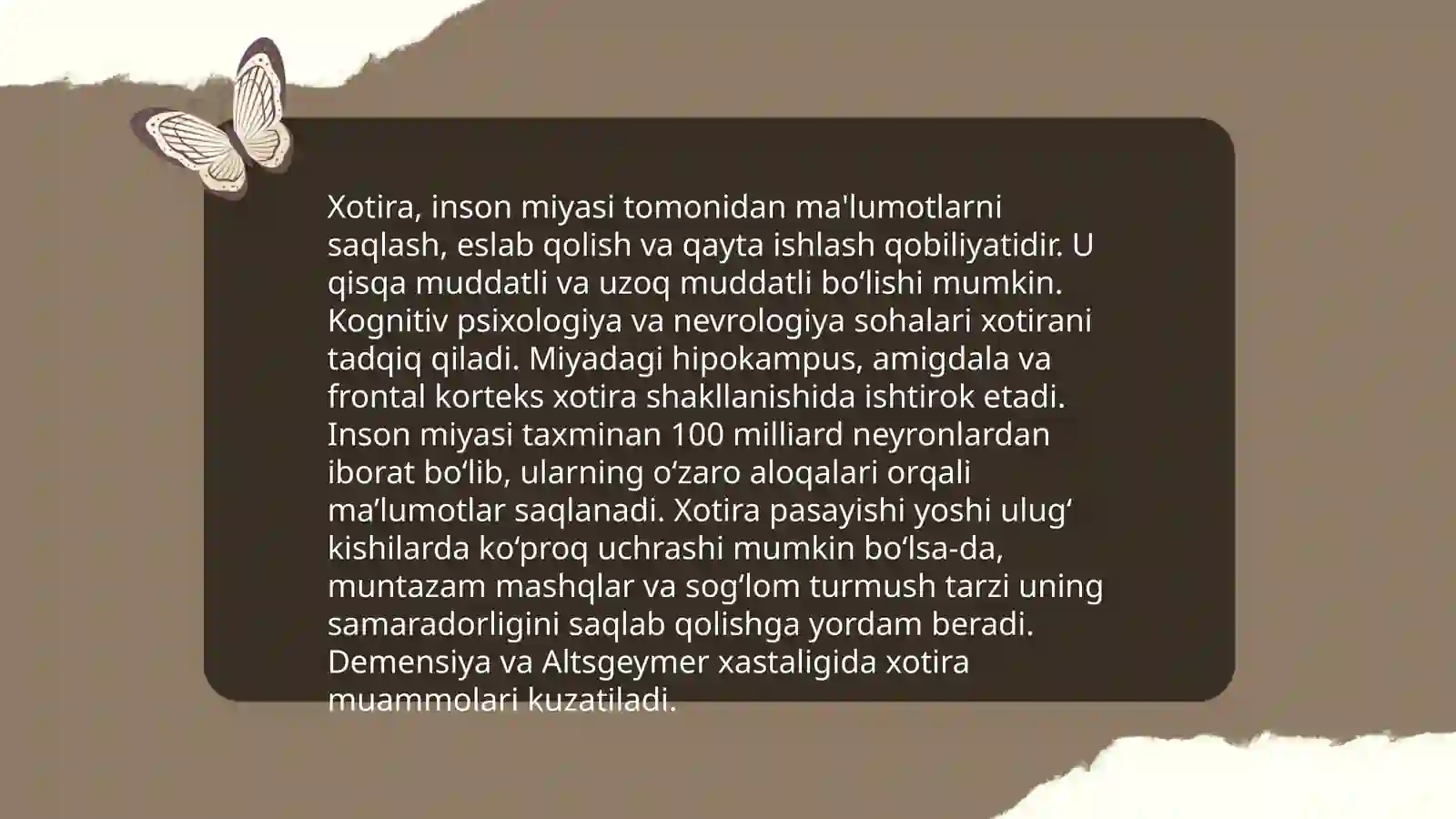 Xotira haqida tushuncha va uning nerv fiziologik asoslari 3