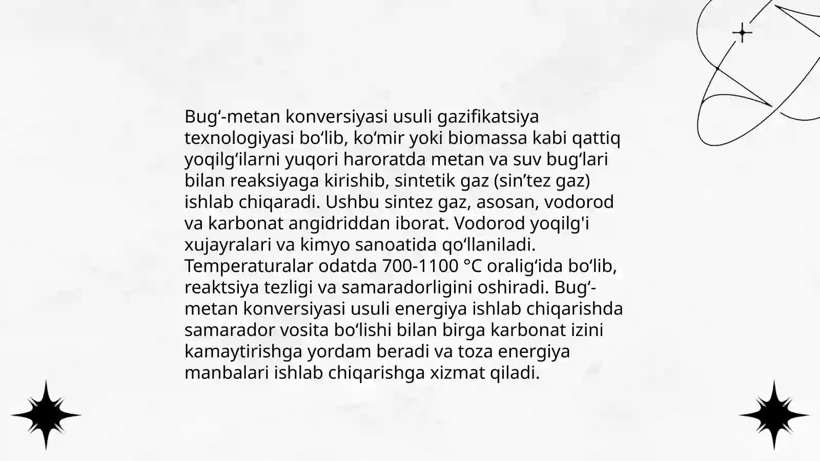 Bug‘-metan konversiyasi usuli 3