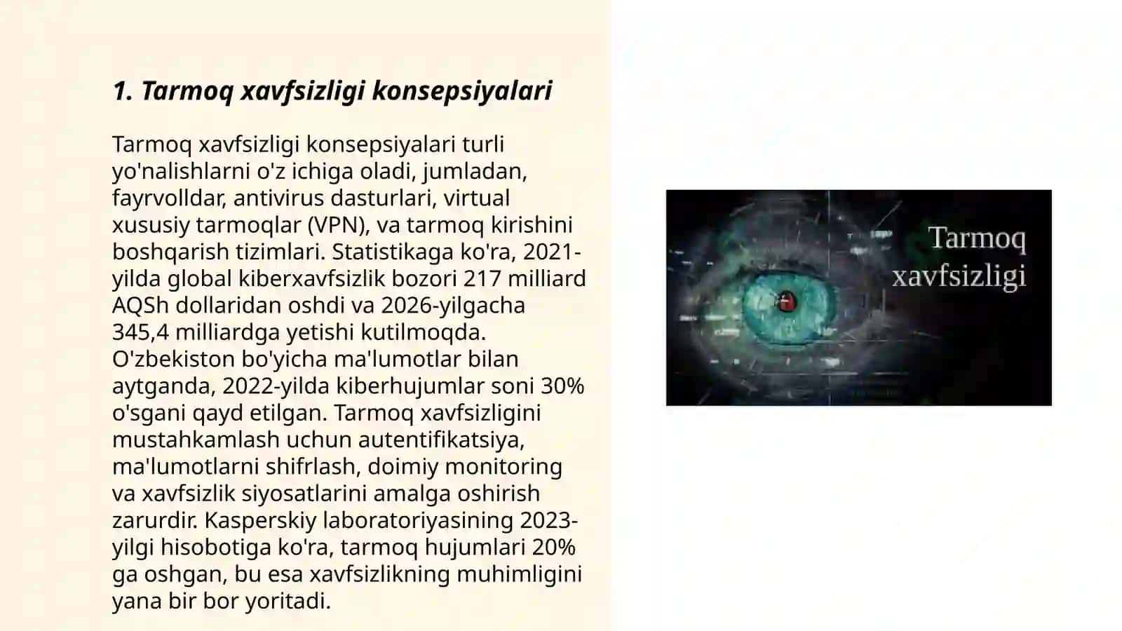 Mavzu: Tarmoq xavfsizligi asoslari 3