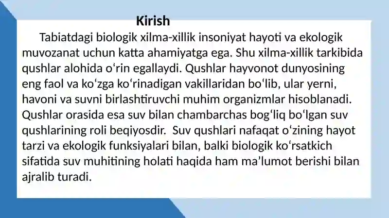 O‘zbekistonda tarqalgan suv qushlari, ularning tuzilishi va hayot kechirishi 3