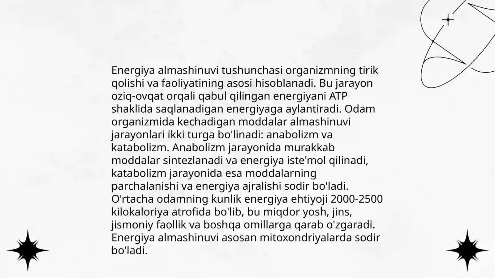 Energiya almashinuvi 3