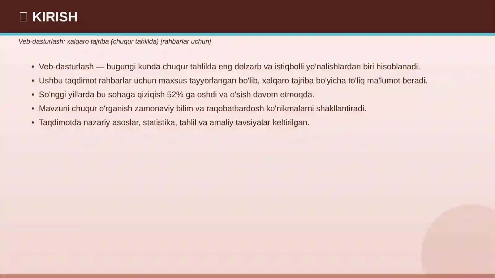 Veb-dasturlash xalqaro tajriba 3