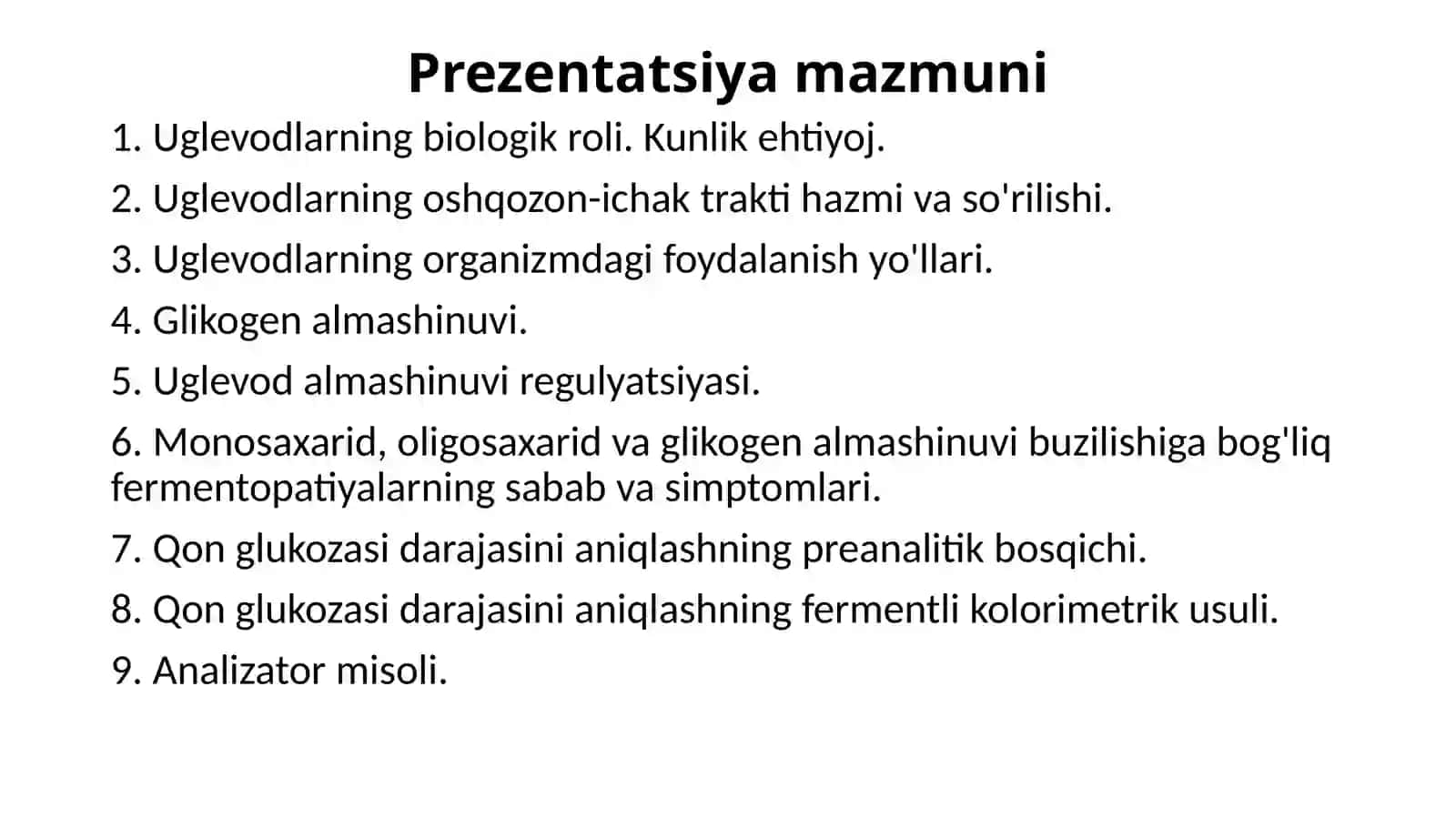 Uglevodlar almashinuvi biokimyosi 3