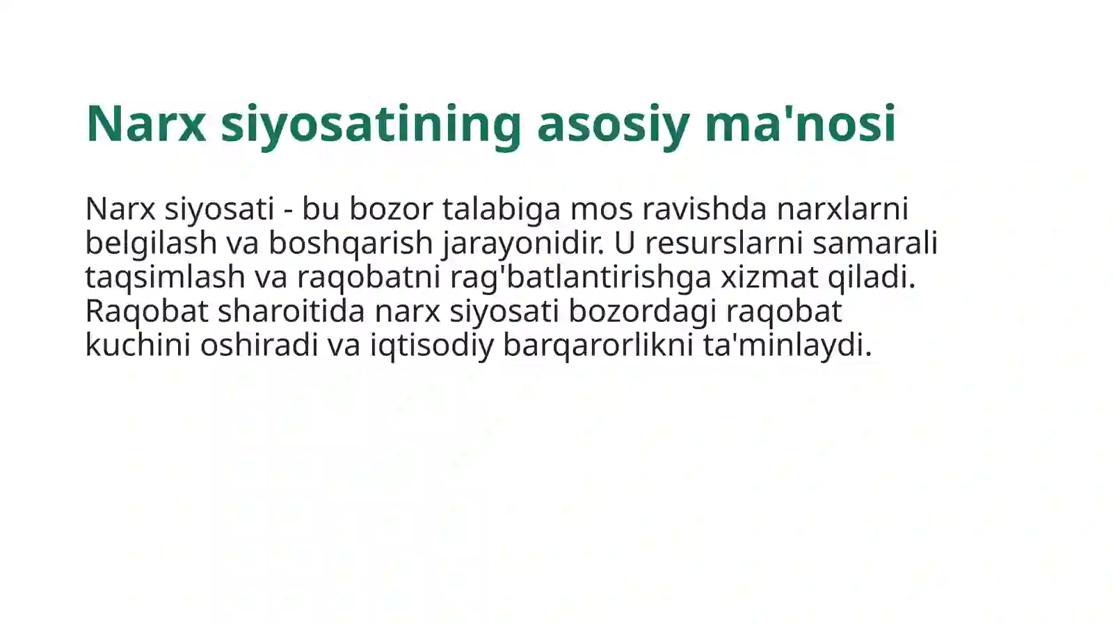Raqobat sharoitida narx siyosati 3