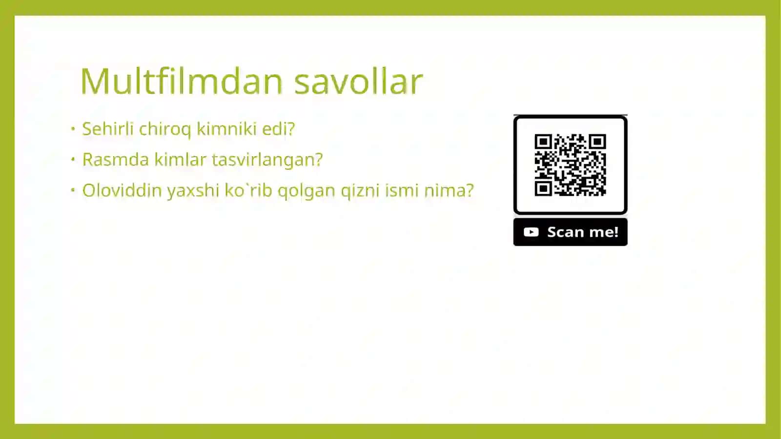 Multfilm qahramonlar olamiga sayohat mavzusi daloyi haishi 3