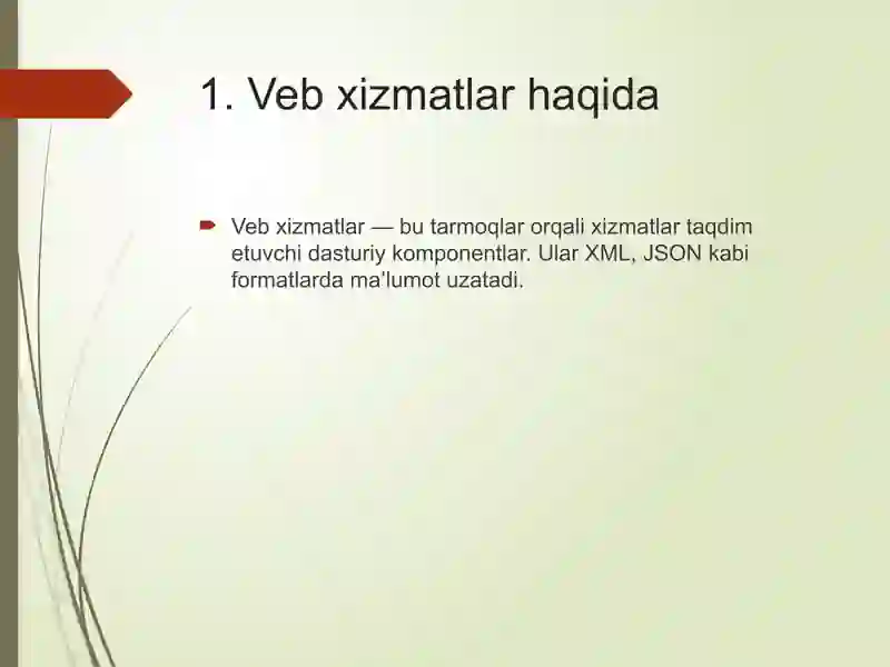 Veb xizmatlar(Web Services) va API (Application Programming Interface) 3