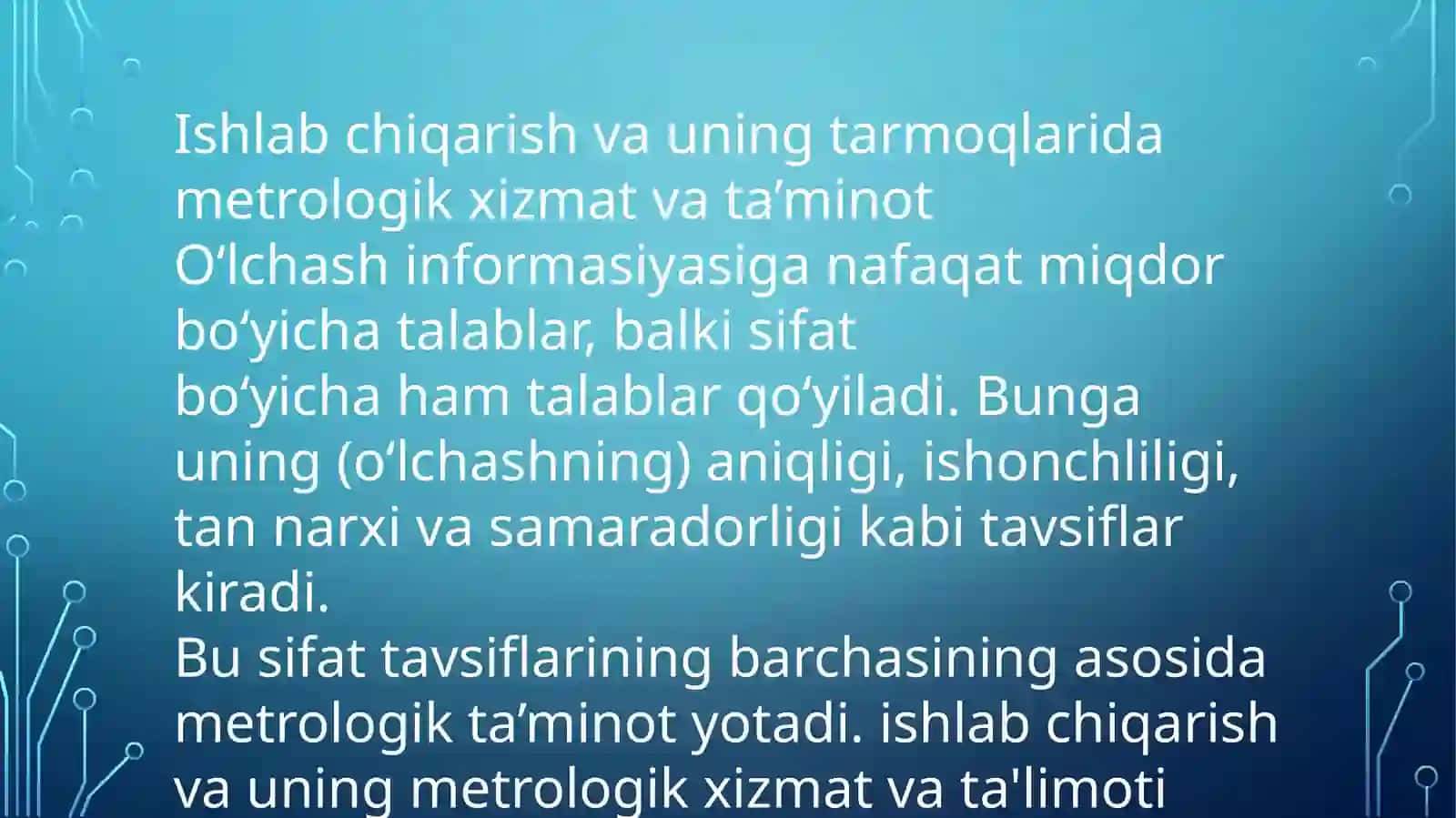 Ishlab chiqarish va uning metrologik xizmati 3