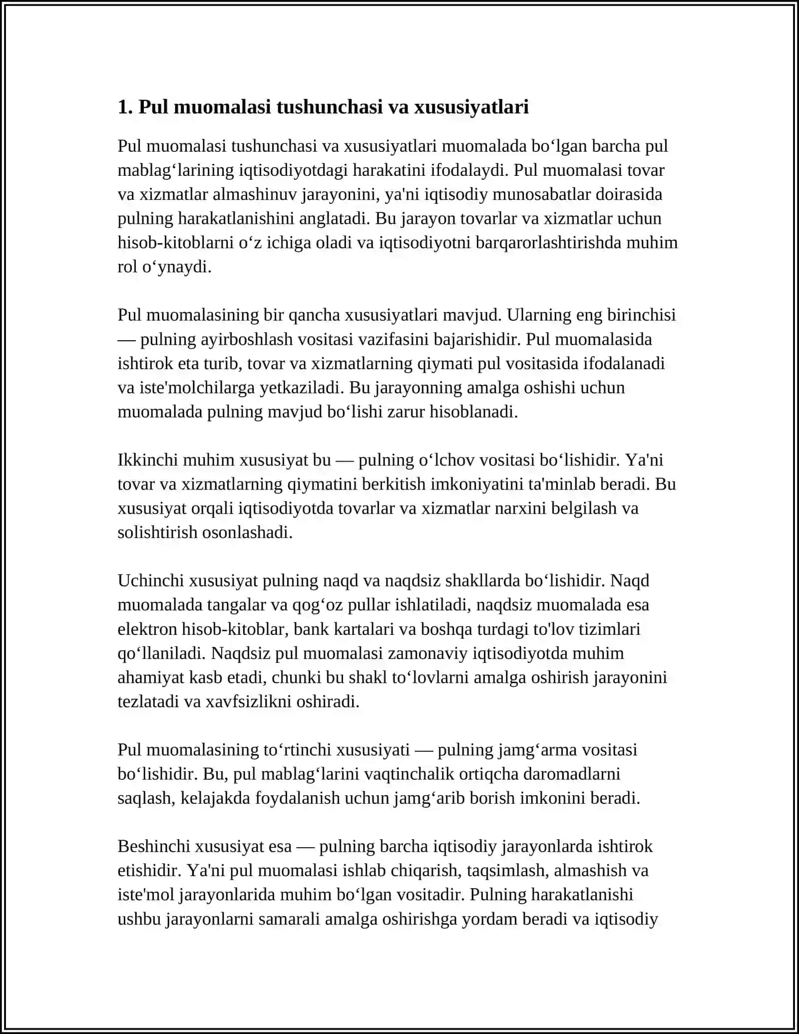 PUL MUOMALASI VA UNING TUZILISHI 3
