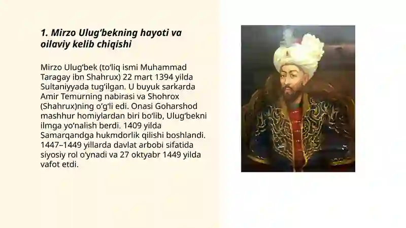 Mirzo Ulugʻbek - davlat arbobi va buyuk olim 3
