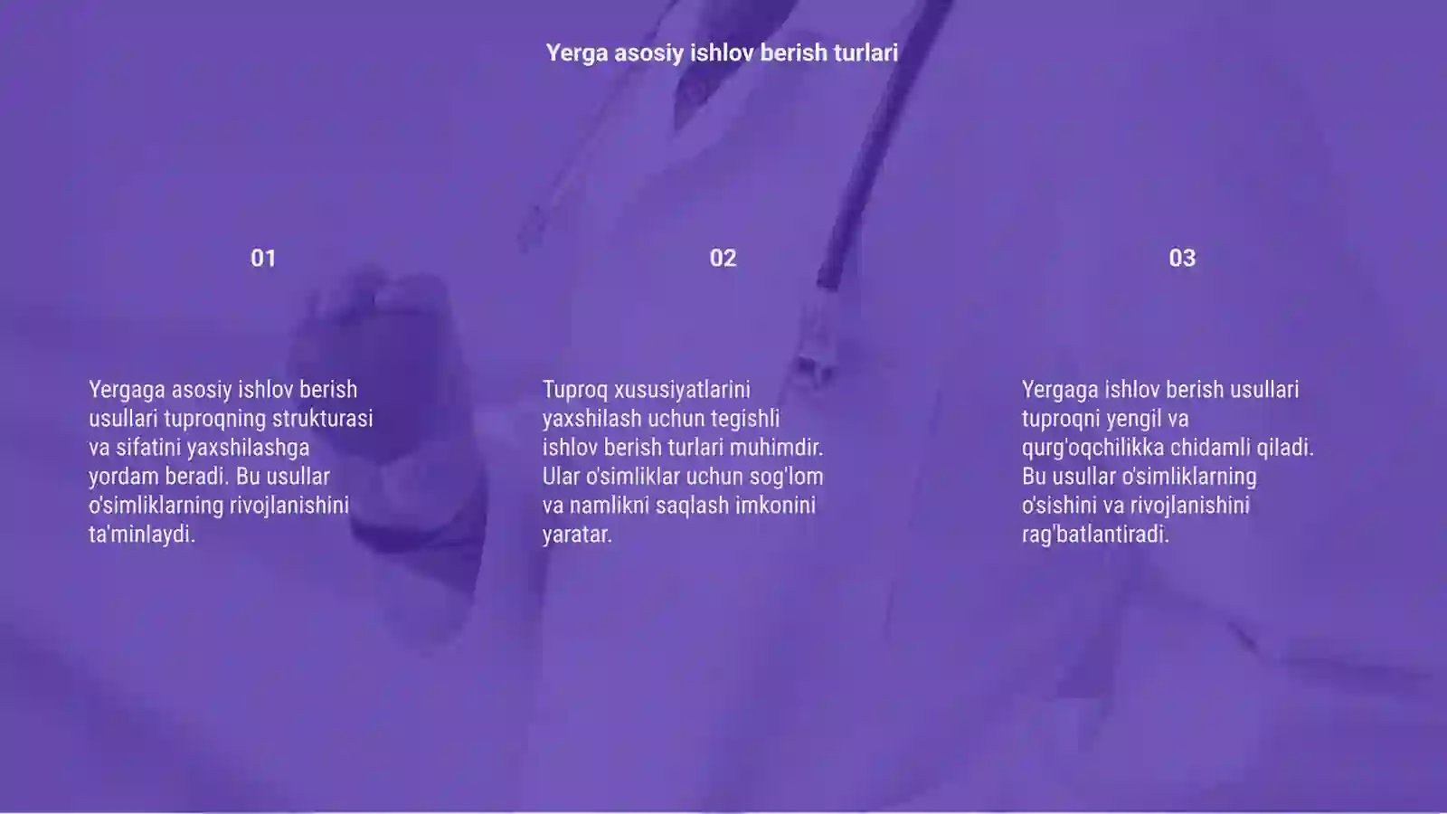 Yerga asosiy ishlov berish usullari 3