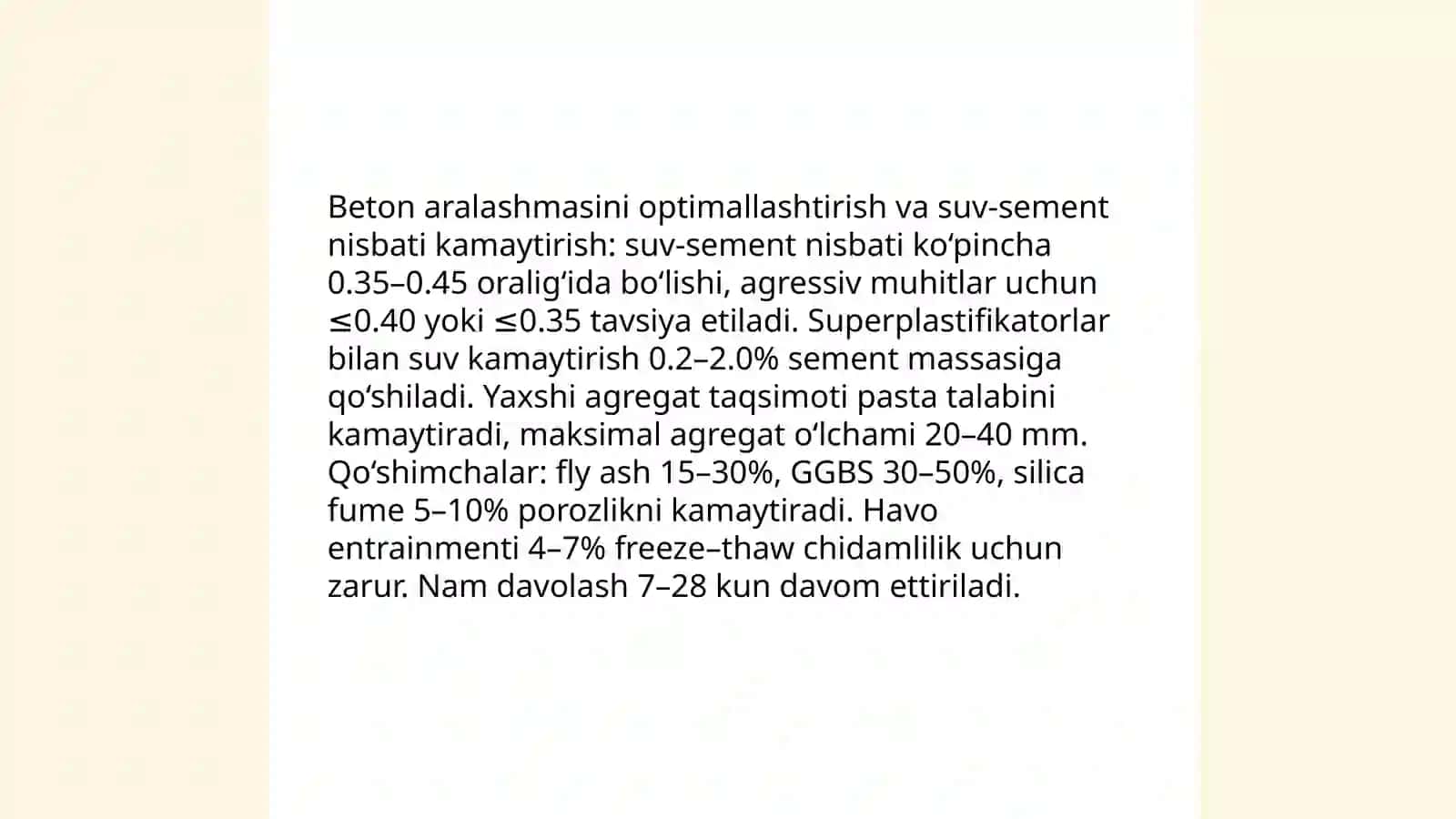 Betoning xizmat muddatini uzaytirish usullari 3