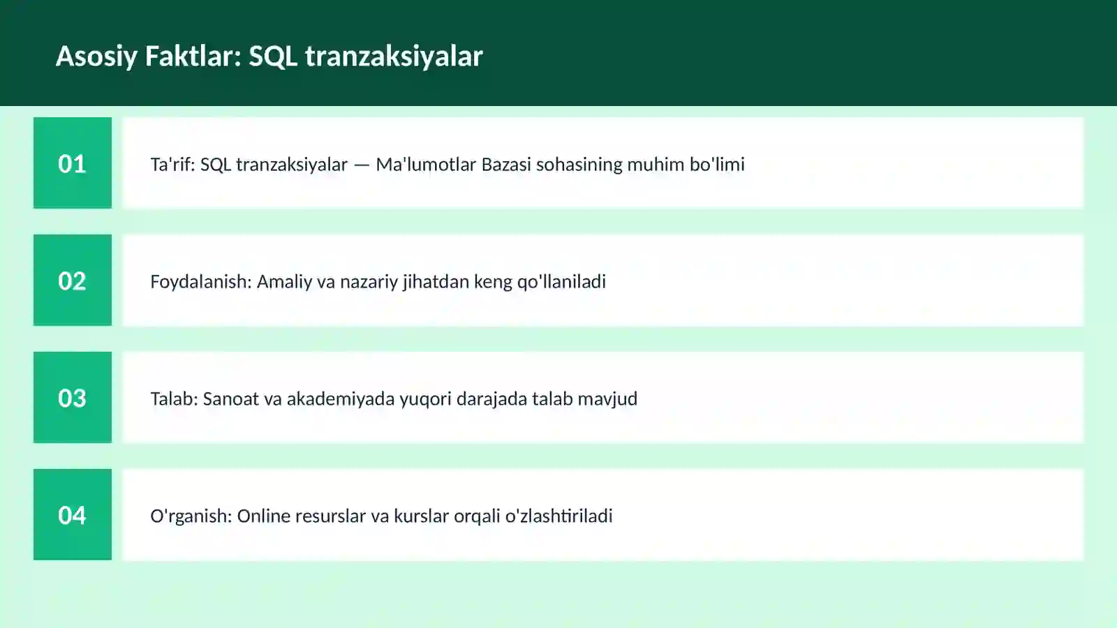 SQL tranzaksiyalar 3