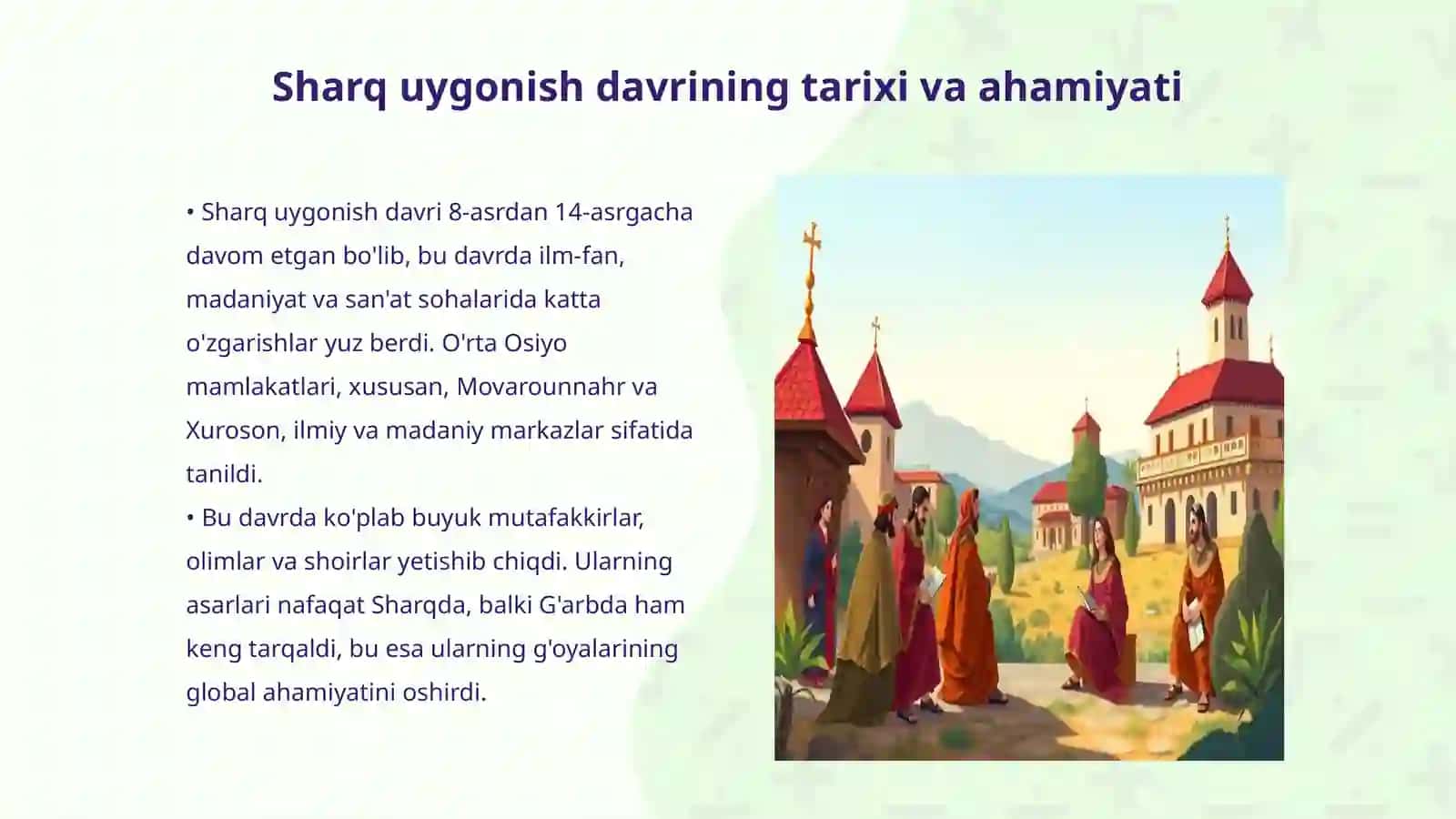 Sharq uygonish davri va unda talim tarbiya masalalari 3