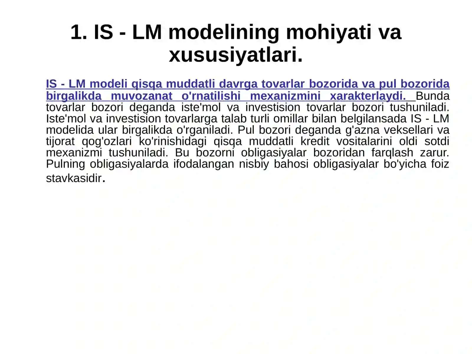 IS-LM modeli 3