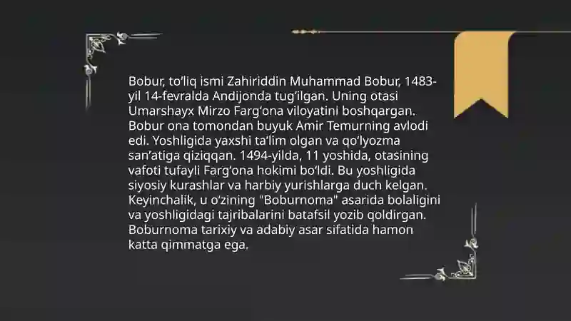 Zahiriddin Muhammad Bobur 3