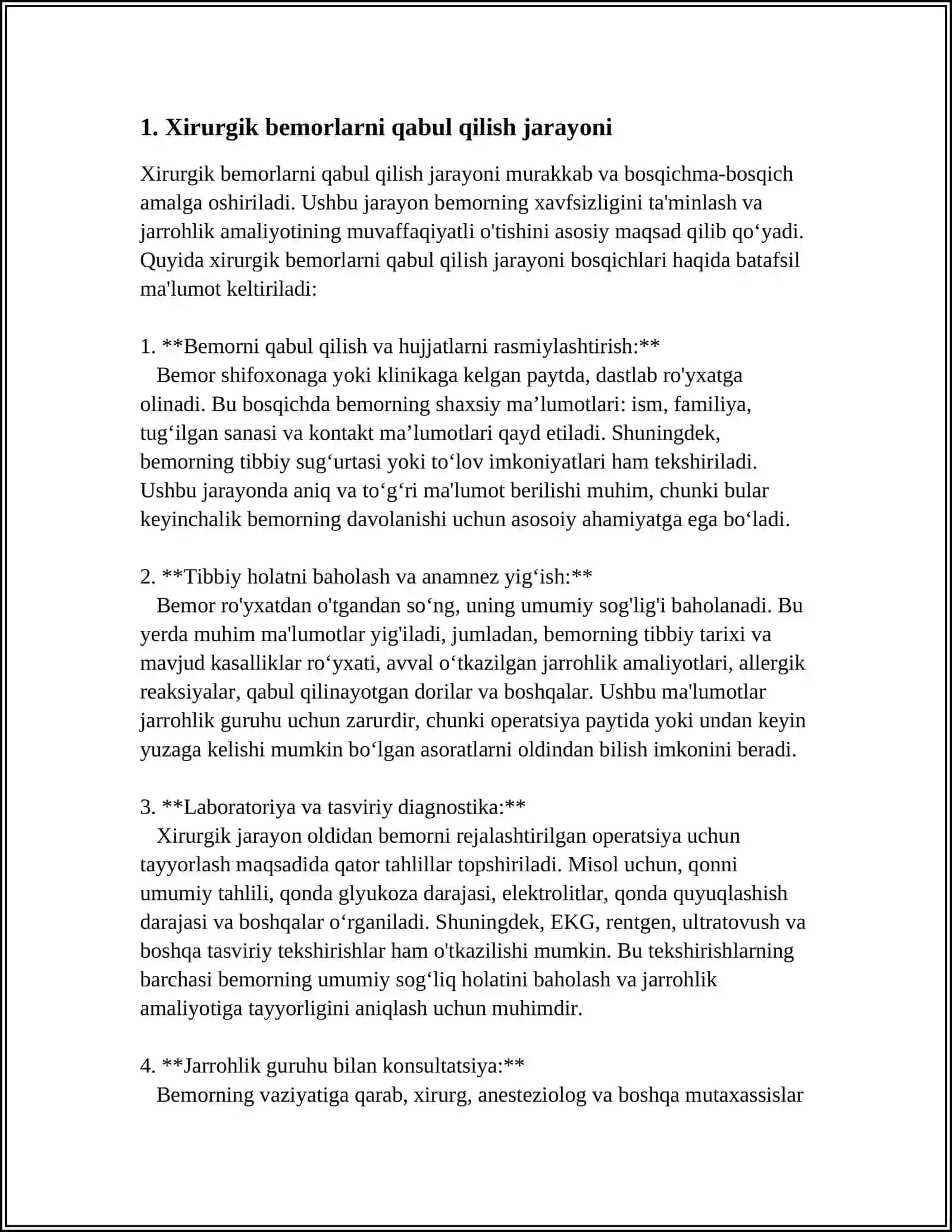 XIRURGIK BEMORLARNI QABUL QILISHDA SANITAR ISHLOV BERISHNING AHAMIYATI 3