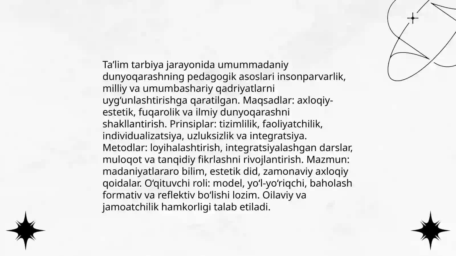 Ta’lim tarbiya jarayonida umummadaniy dunyoqarashni shakllantirish 3