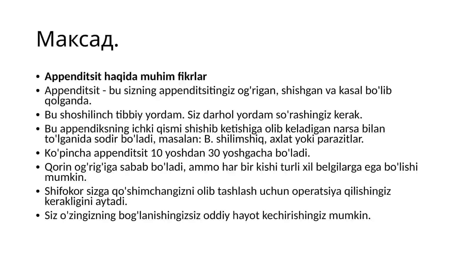 O’tkirAppenditsit 3