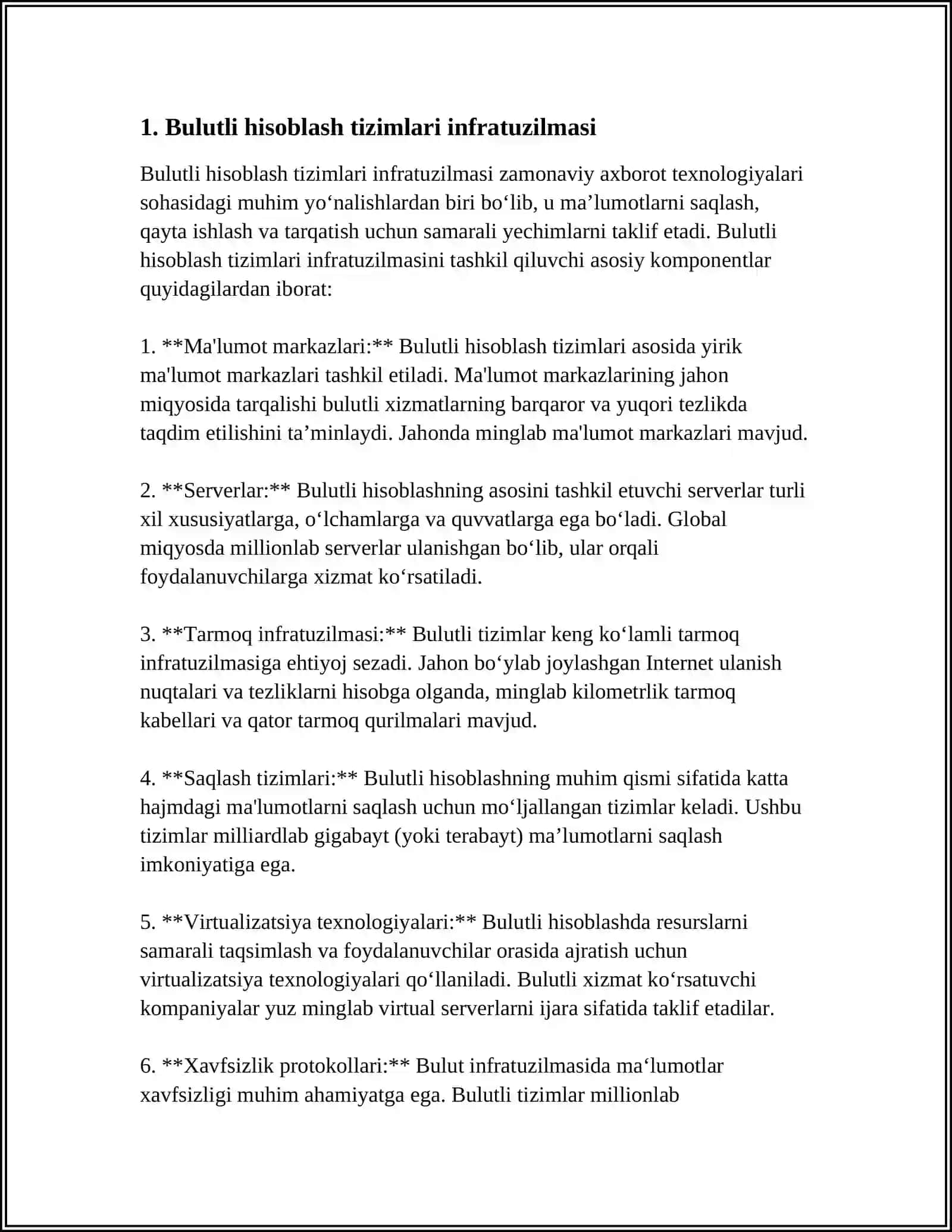 Bulutli hisoblash tizimlari infratuzilmasi 3