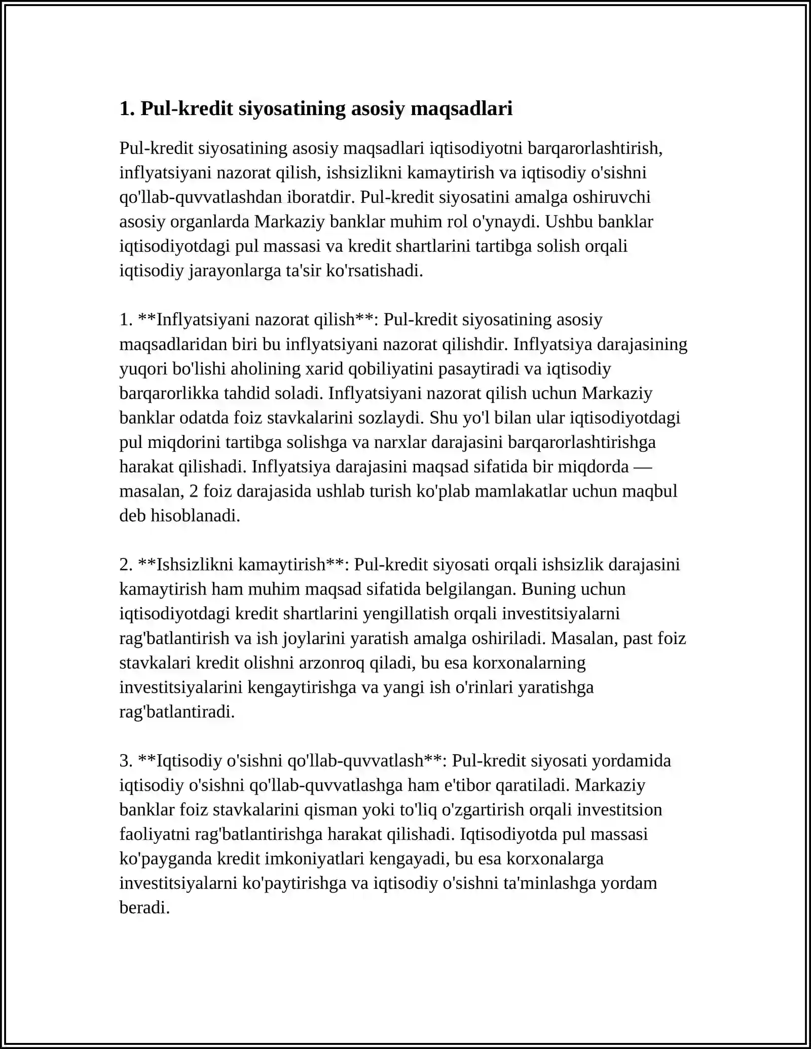ÓZBEKISTONDA DAVLATNING PUL-KREDIT SIYOSATI 3