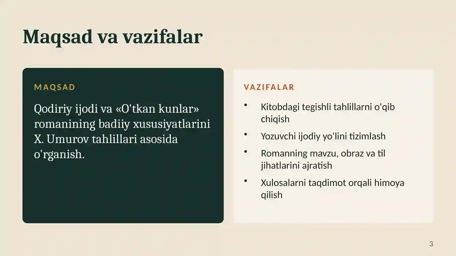 Abdulla Qodiriy ijodi va «O'tkan kunlar» badiiyati 3