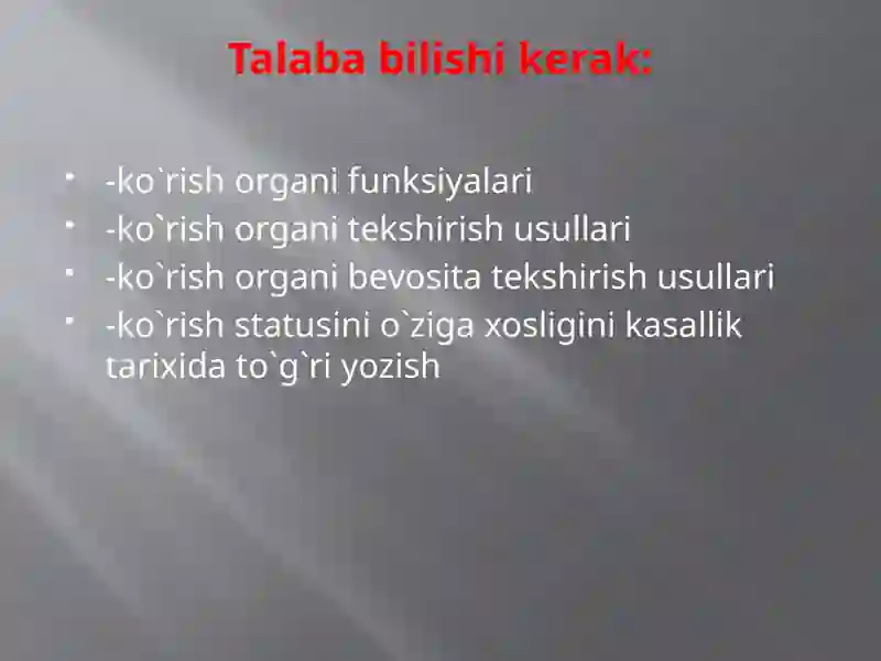 Oftalmologiyada zamonaviy tekshirish usullari 3