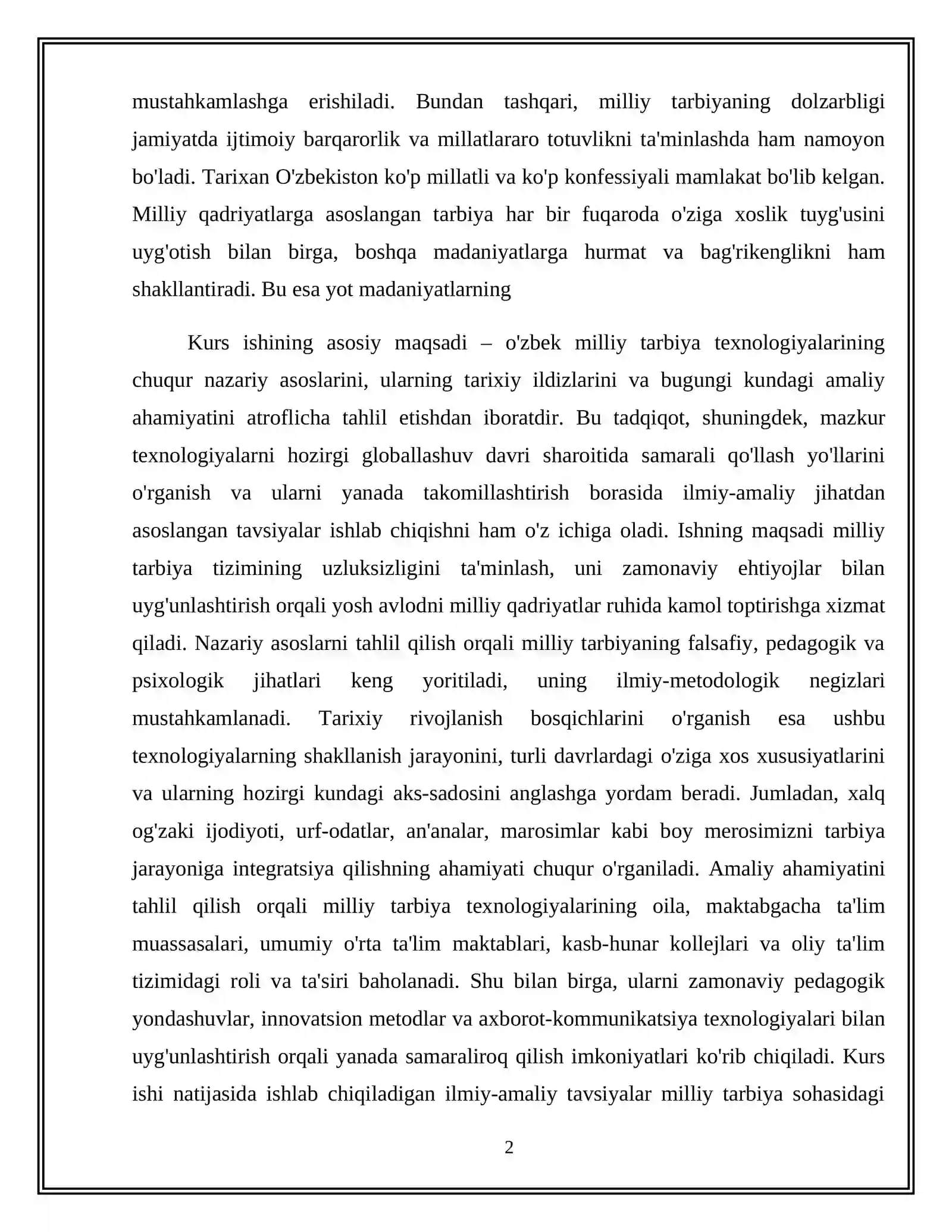 O'zbek  milliy tarbiya texnologiyalari 3