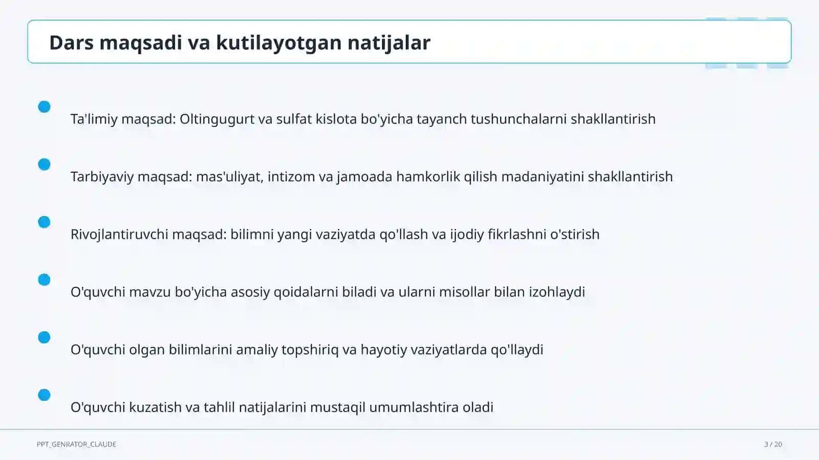 Oltingugurt va sulfat kislota (9-sinf) 3