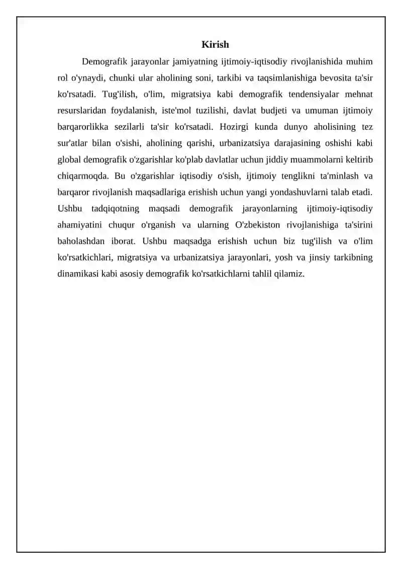 Demografik jarayonlarning ijtimoiy-iqtisodiy ahamiyati 3