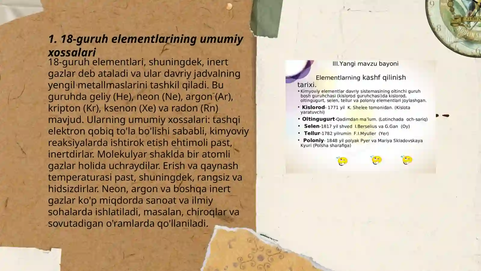Elementlar davriy sistemasining 18 chi guruh elementlari xossalari 3