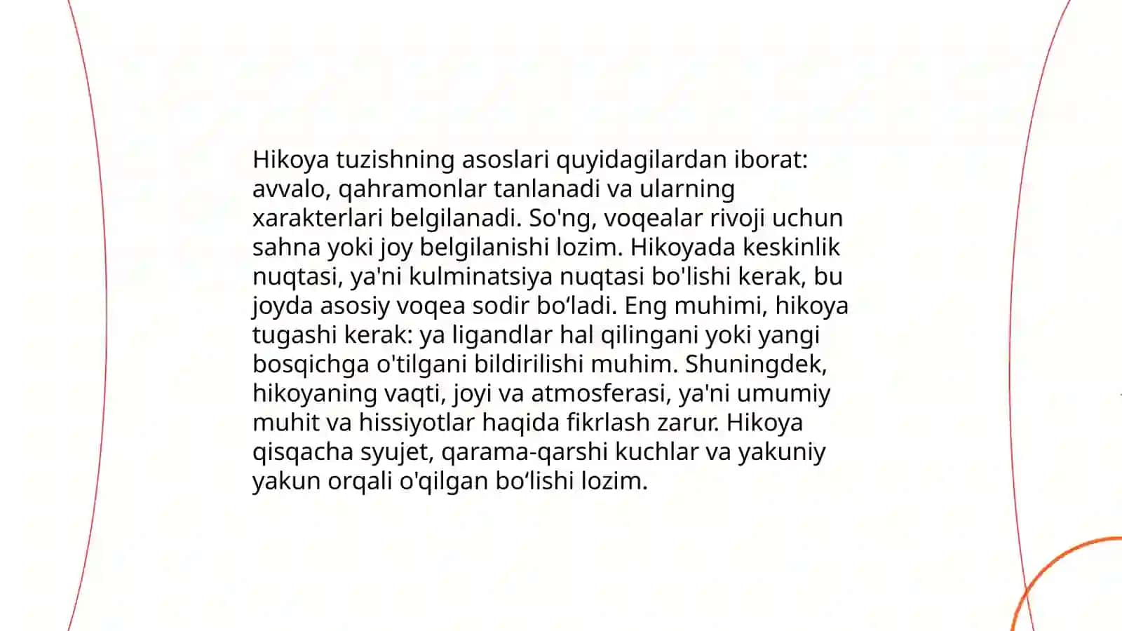Hikoya tuzishning asoslari 3