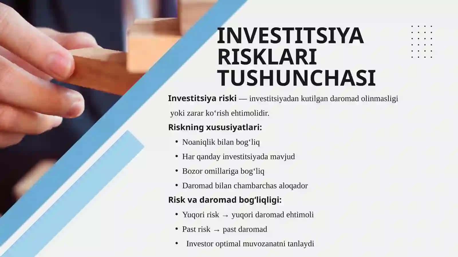 INVESTITSIYA RISKLARI VA ULARNI PASAYTIRISH YO`LLARI 3