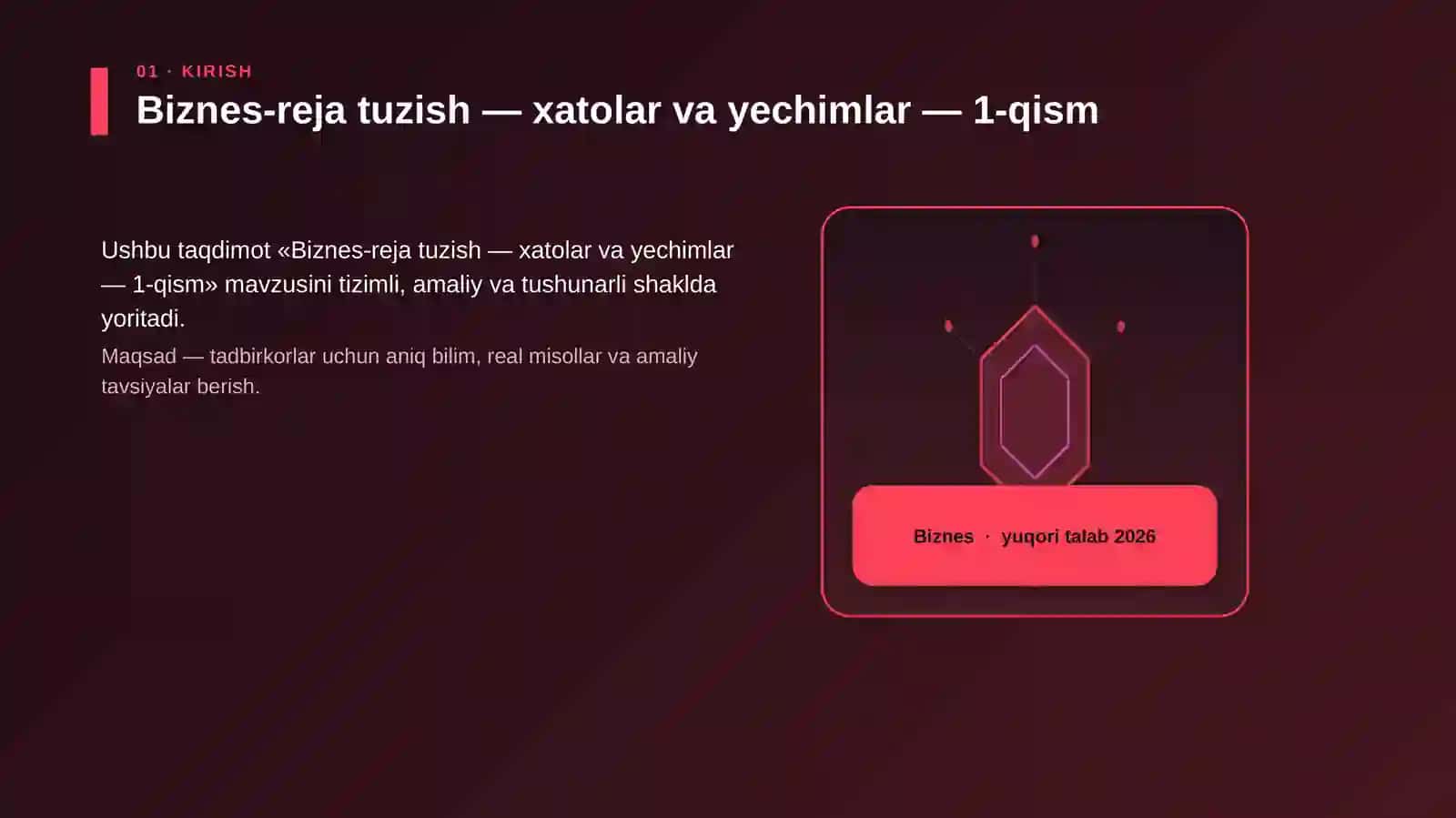 Biznes-reja tuzish — xatolar va yechimlar — 1-qism 3