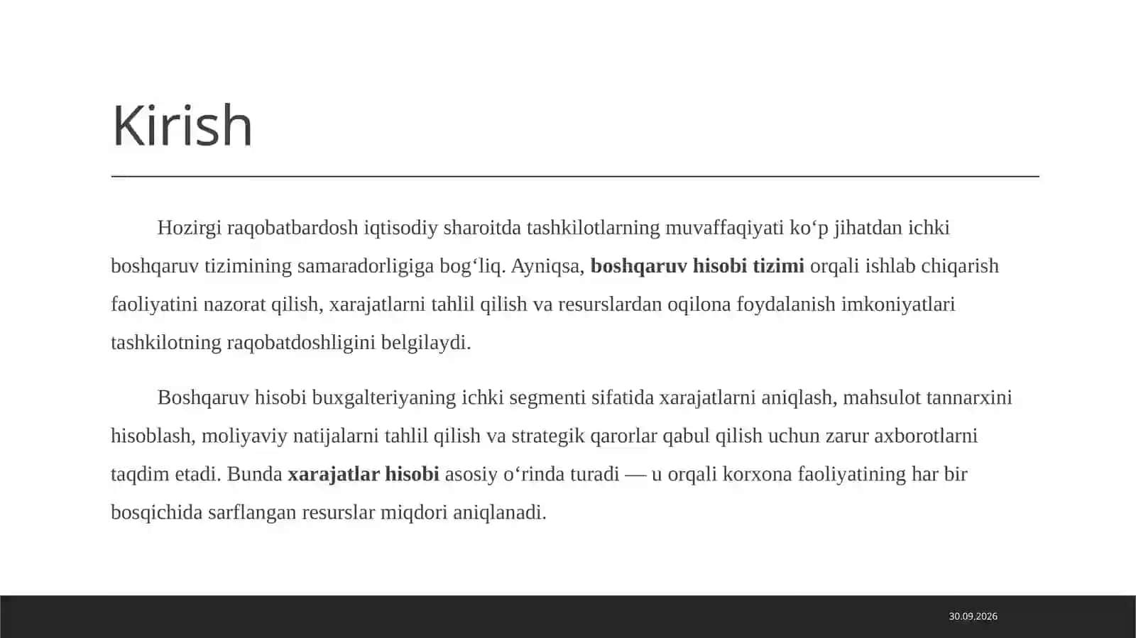 Xarajatlar hisobi 3