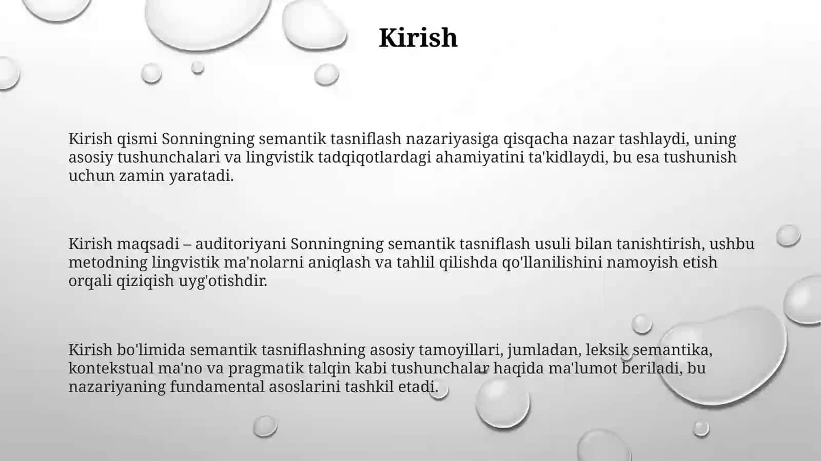 Sonning semantik tasnifi bo'yicha tushuntirish va mavzu bo'yicha savol javob o'tkazish 3