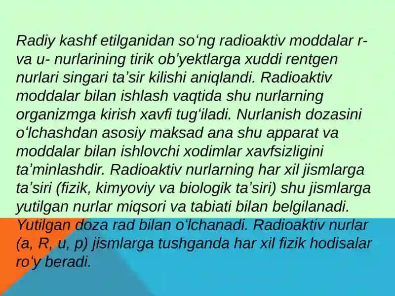 Dozimetriya metodlari, dozimetrik asboblar tasnifi 3