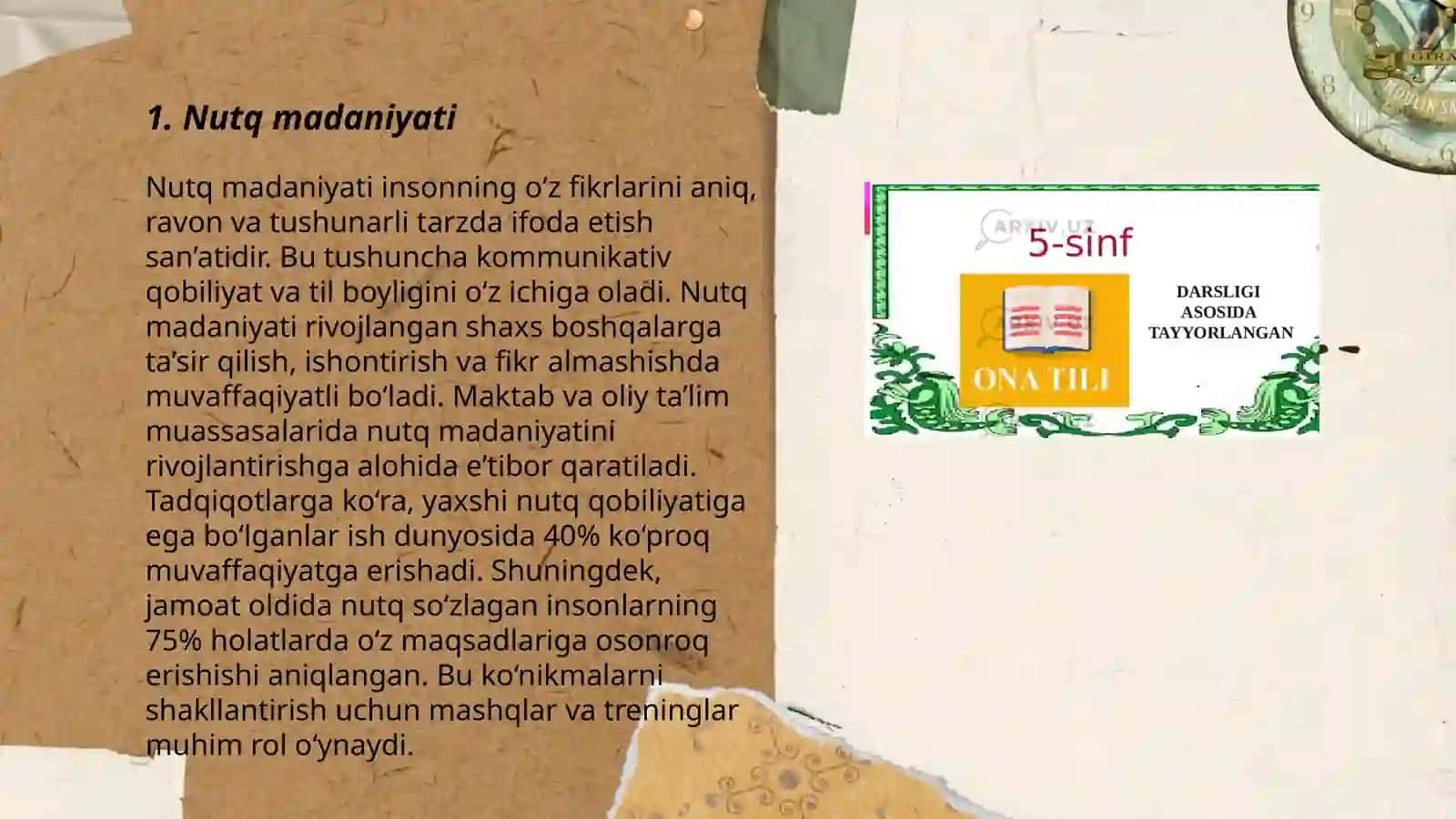 Ona tili o'quv dasturida berilgan fanga oid kompetensiyalar 3