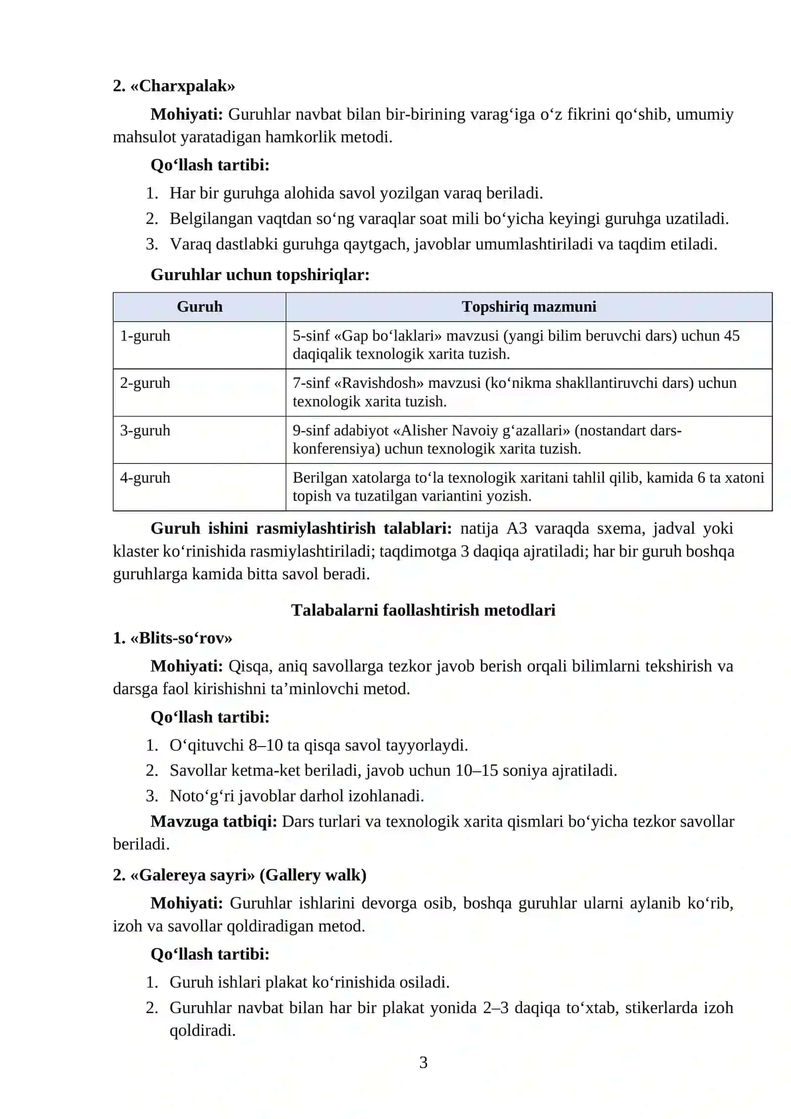 DARSNING TEXNOLOGIK XARITASI 3