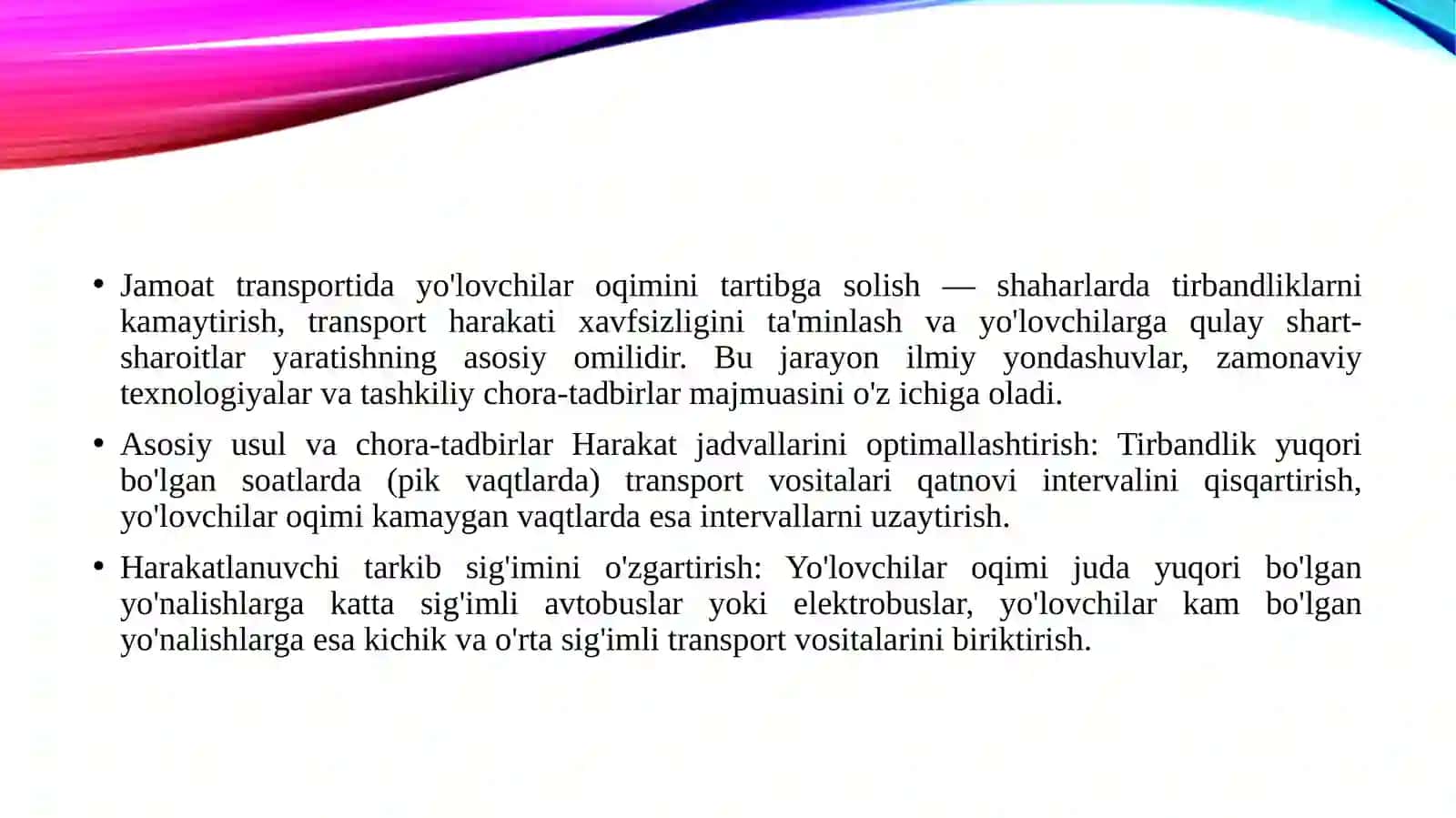 Jamoat transportida yo’lovchilarni oqimini tartibga solish 3
