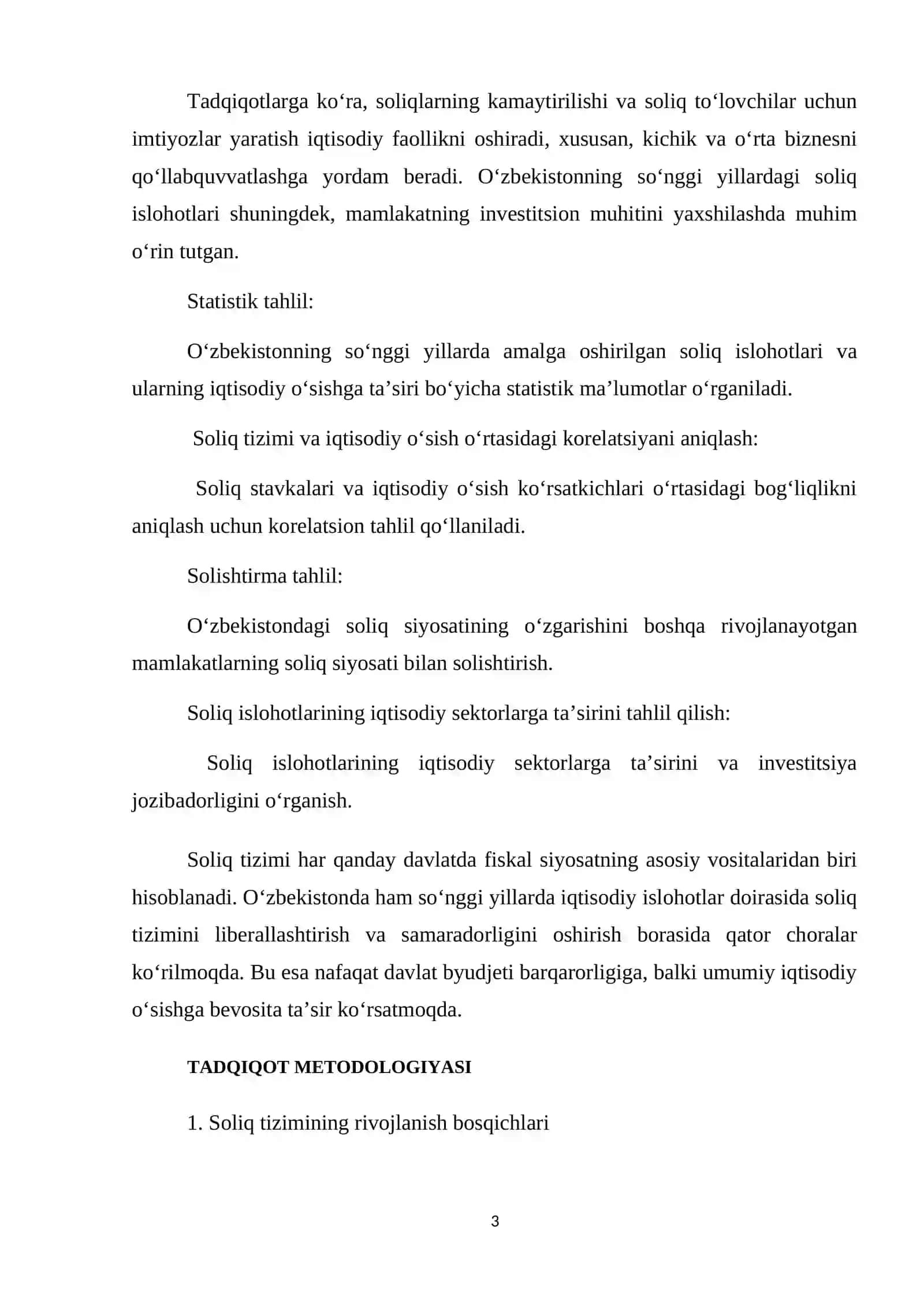 Soliq tizimining islohoti va Iqtisodiy o’sishga tasiri 3