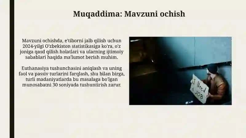 Reja: Muqaddima: Mavzuni ochish 3