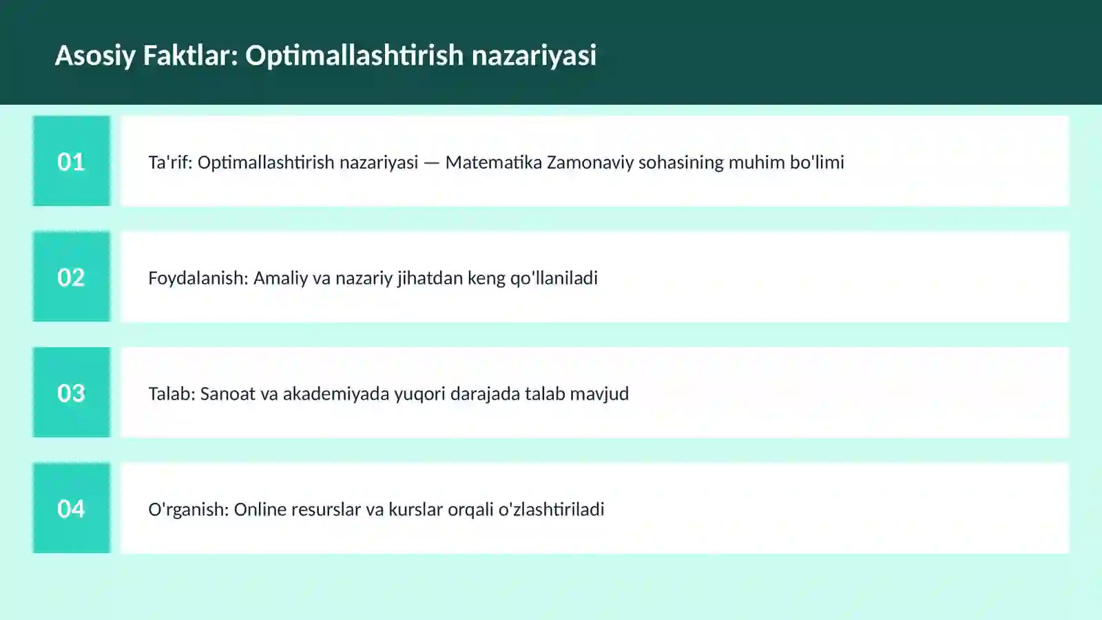 Optimallashtirish nazariyasi 3