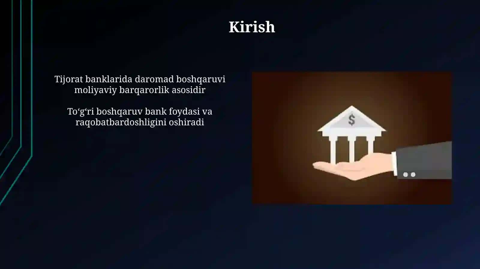 Tijorat banklari Foydalari daromadlari boshqaruvi 3