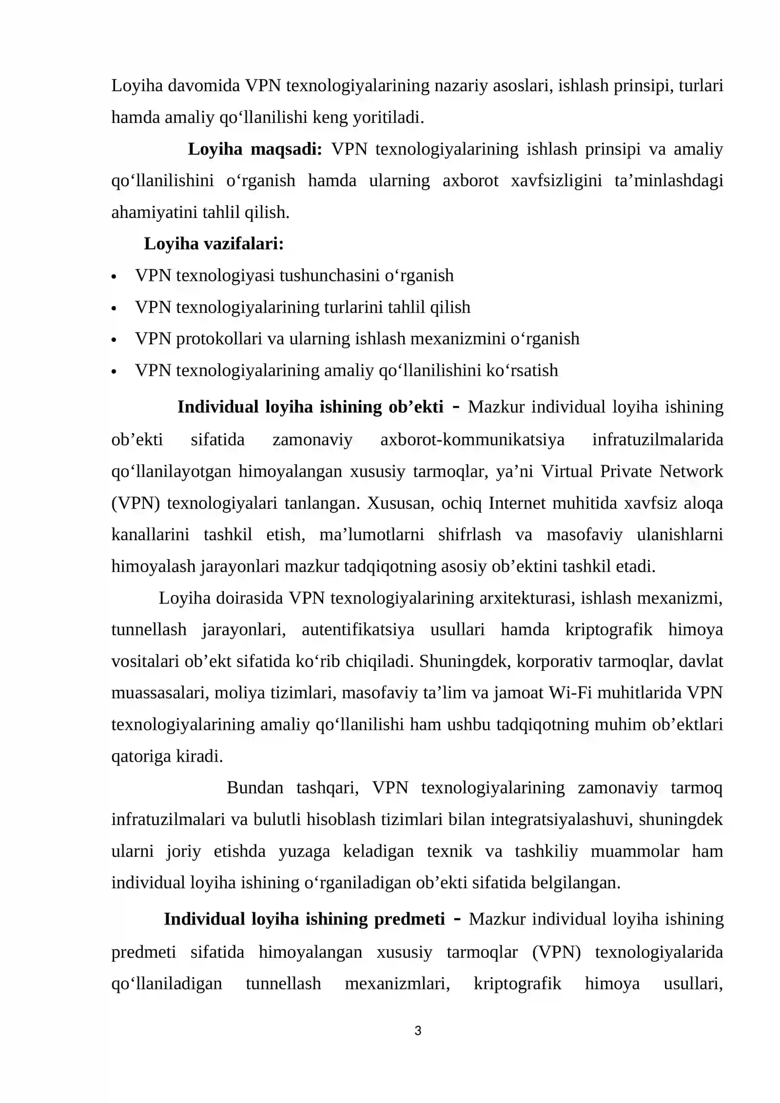 HIMOYALANGAN XUSUSIY TARMOQLAR (VPN) TEXNOLOGIYALARINING ISHLASH PRINSIPI VA AMALIY QO‘LLANILISHI 3