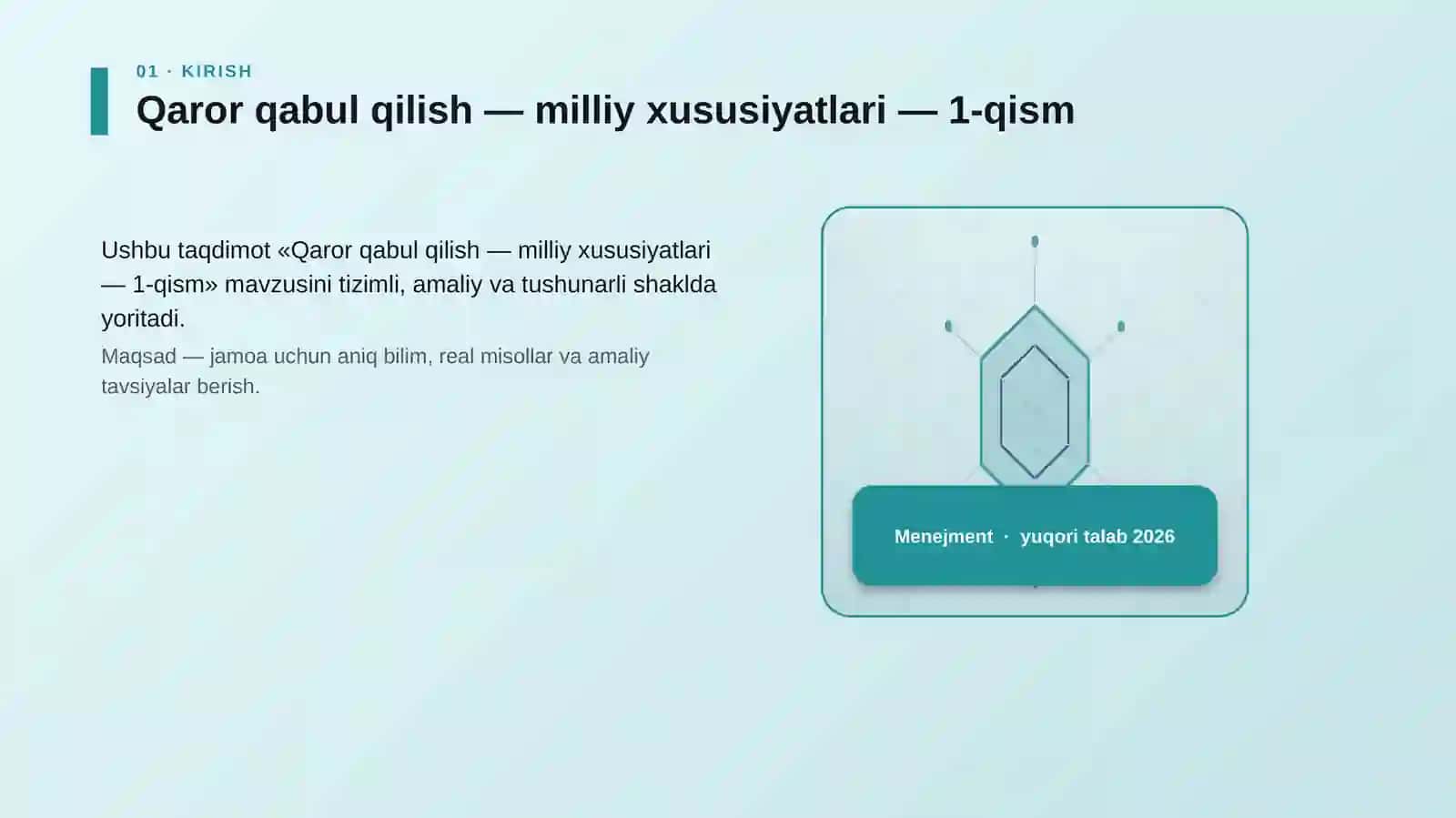 Qaror qabul qilish — milliy xususiyatlari — 1-qism 3